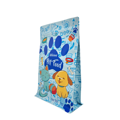 satın al 1.0kg Custom Blue Matte Pet Dog Product Food Packaging Bags Stand Up Flat Bottom Side Gusset Bags with Ziplock (Güvenlik malzemeleri için özel mavi mat) online manufacture