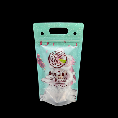 satın al Yetişkinler için tekrar kullanılabilir plastik bir taraflı açık içecek poşetleri saman delikleri ve asılı delikler Fit Smoothie Buzlu içecekler Meyve online manufacture