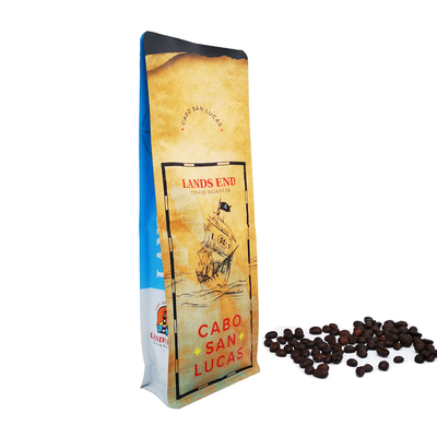 satın al 500 gram 1.1 lb Mat Flat Bottom Pockets Bag with Tear Off Zipper for Coffee Beans Packaging (Kahve çekirdekleri ambalajı için yırtıcı fermuarlı) online manufacture