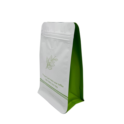 satın al 250g Flat Box Square Bottom Coffee Bag With Valve And Rip Zip Lüks Mat Beyaz Alüminyum Folyo ile kaplanmış online manufacture