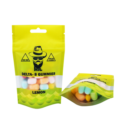 satın al 7g Özel Tasarım Bir Yan Folyo Döşeli Çocuk Dayanıklı Ziplock Yeniden Kapanabilir Ot Torbaları Asılı Delik ve Açık Pencere online manufacture