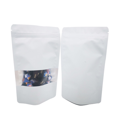 satın al Plain White Matte Surface Reusable Stand Up Mylar Bags for Food Storage Packaging with Reclosable Ziplock and Window (Yapılandırılabilir fermuarlı ve pencereli gıda depolama ambalajı için ayakta duran Mylar poşetleri) online manufacture