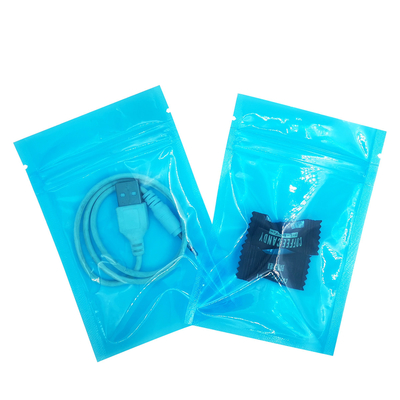 satın al Açık Mavi Düz Yeniden Kapanabilir Gıda Depolama Cüzdanları Gıda Paketleri için Fermuarlı Sıcaklık Sızdırma Cüzdanları online manufacture