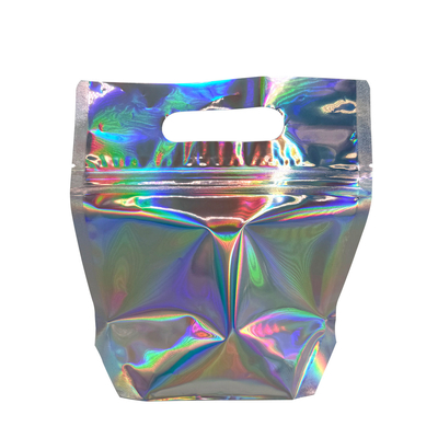 satın al Özel Mylar Holografik Yeniden Kapanabilir Çantalar Kokusuz Folyo Ziplock Çantalar Parti Favor Gıda Depolama online manufacture