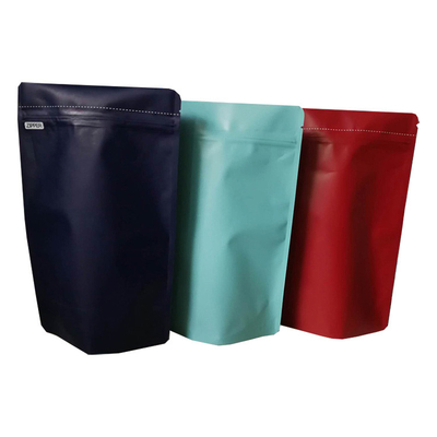 satın al Alüminyum folyo ile döşenmiş yapay olarak yeniden kapanan ziplock stand up kahve poşetleri tek yönlü valfli online manufacture