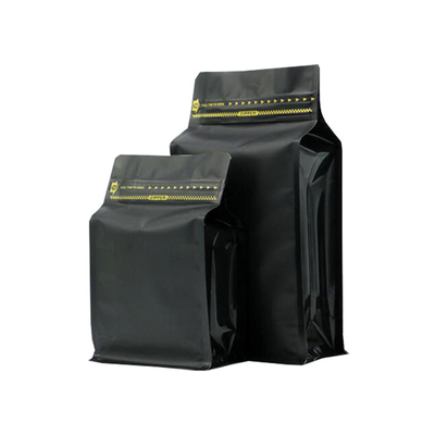 satın al 16 oz 1 lb Mat Siyah Toptan Satın Alınan Kahve Torbaları Valve Degazing ve Yan Ziplock Düz Alt online manufacture