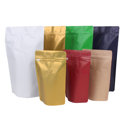 satın al Kahve çekirdekleri, öğütülmüş kahve, çay yaprakları ambalajları için gaz çıkartma valfli premium dik kafe poşetleri online manufacture