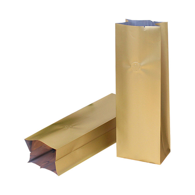 satın al Parlak mat laminatlı dört taraflı kapalı kahve poşetleri 150 mikron, valf ve teneke kravat online manufacture