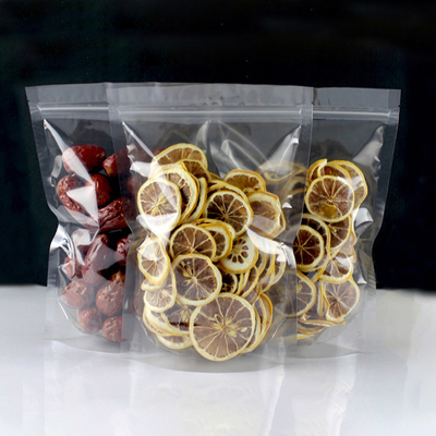 satın al 5.5 x 7.9 inç Şeffaf Açık Ayağa Kalk Çantaları Kuru Meyve, Çay, Fasulye, Çili, Baharat, Atıştırmalık Gıda Paketleri online manufacture