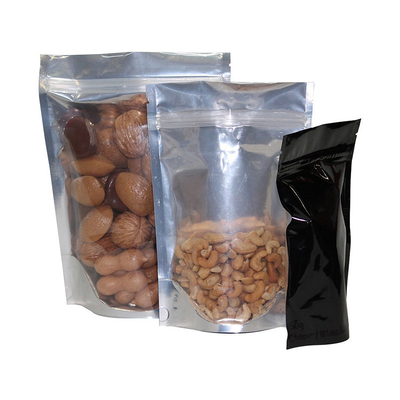 satın al Kişiselleştirilebilir Açık Ön Açık Alüminyum Folyo Yukarı Taşın Ziplock Çantaları Yiyecek İçin online manufacture