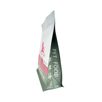 2500g Özel Mat Beyaz Evcil hayvanlar için kuru yiyecek torbaları ziplock 8 taraflı mühür tüm tarafları basılı taraflı gusseted