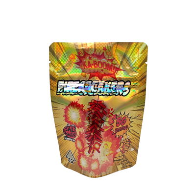 Özel Parlak Holografik Çanta Paketleme 3,5 Gram Çocuk Kanıtlı Fermuarlı Ayaklı Cüzdan