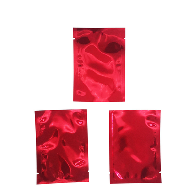 7x10cm Parlak Kırmızı Metallik Mylar Alüminyum Folyo Açık Üst Kapalı Gıda, Çay Yaprakları, Aksesuarlar Paketleme için Kapalı Top Kapalı Çantalar