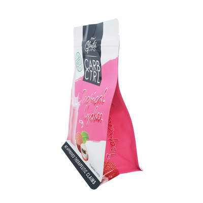 Özel UV Baskı Parlak Kısmi Mat Yassı Alt Yan Gusset Çantası Fermuarlı Gıda Toz Paketleme